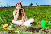 Tiny tit teens world amour angels style in field