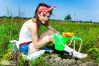 Tiny tit teens world amour angels style in field