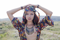 Lovely russian teen female photography posing in wild