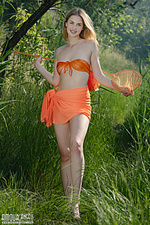 Cutie in orange bikini