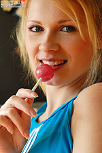 Marvelous erotic art photography coed eighteen ladies with lollipop