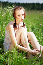 Teen beautiful romantic poses outdoors