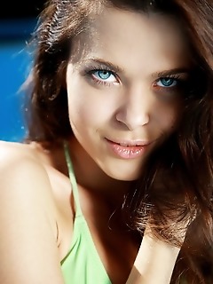 Amelie b "amelie bs striking blue eyes and lusty stare stands out as she poses naked by the pool"