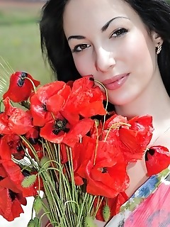 Smooth fair skin, womanly curves, and a pair of perfectly puffy nipples among fresh and vivid surroundings.