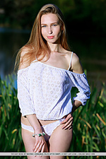 Newcomer tiffany bene bares her sexy, slender body with creamy white skin as she delightfully poses in the outdoors.