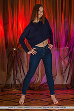 Cherish cherish takes of her sweaters and jeans, showing off her magnificently toned body