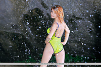 Violla a violla a strips her bikini baring her beautiful tits and sweet   pussy outdoors.