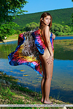 Alicia love alicia love sensually poses by the river as she bares her slender body.