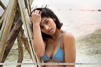 Angel constance angel constance debuts in metart by performing a sensual striptease by the beach