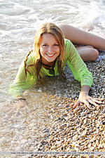 A fun, carefree jaunt by the beach with a cheerful, uninhibited and youthful cutie.