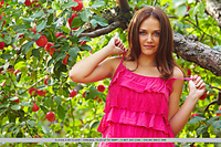 Even in the outdoors, zlatka is a delight to watch with her rocking hot body and enticing smile as she strips her hot pink dress in front of the camera.